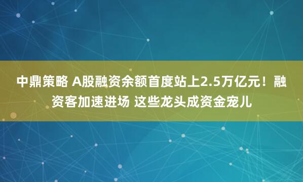 中鼎策略 A股融资余额首度站上2.5万亿元！融资客加速进场 这些龙头成资金宠儿